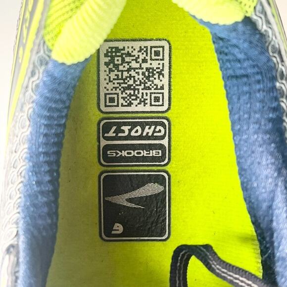 Brooks Ghost 6 Running Sneakers Shoes Grey Black Green Blue Silver Men 12.5 - Picture 13 of 14